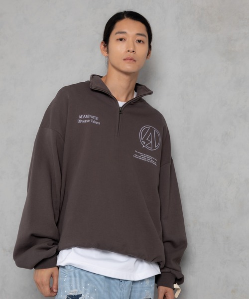 トレーナー スウェット 「ADAMPATEK/アダムパテック」logo half zip stand pullover / 刺繍ロゴハーフジッププルオ ADAM PATEK トレーナー スウェット 「ADAMPATEK/アダムパテック