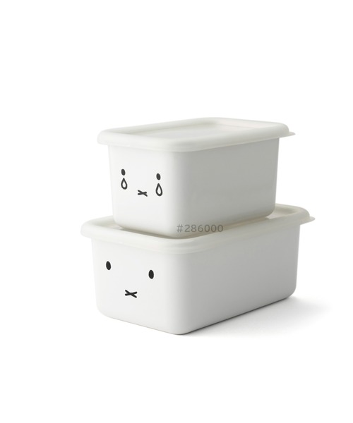 Miffy（ミッフィー） キッチン ホーロー 深型角容器 2点セット FUJI