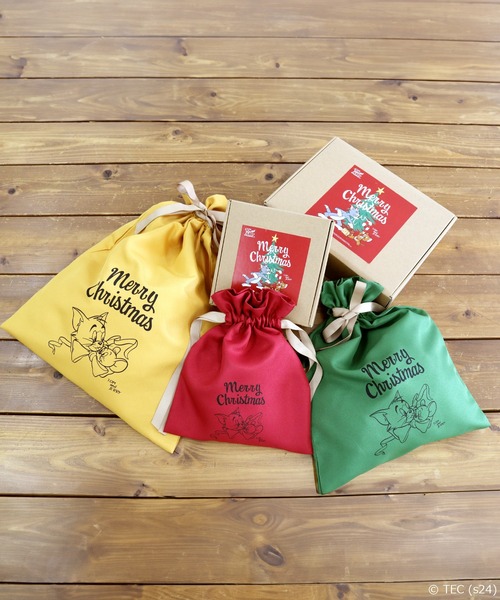 クリスマス 巾着 Xmas ツリー柄 巾着 約18×25cm｜アミブルージュ｜インテリア