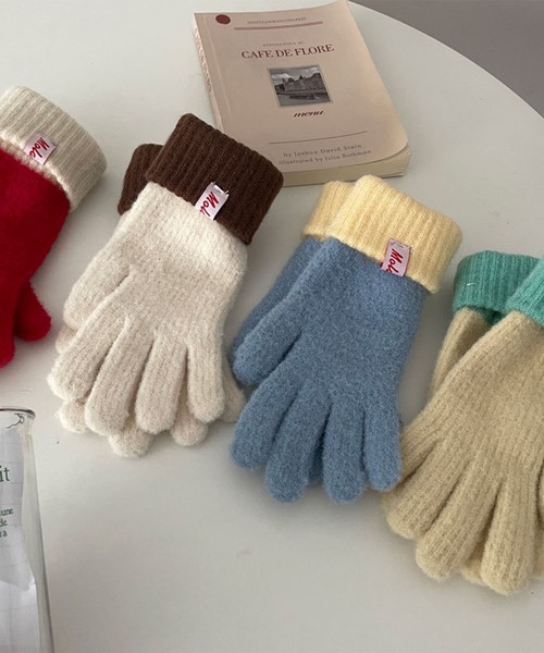aimoha（アイモハ） 手袋 バイカラーニット手袋 レディース : ZOZOTOWN