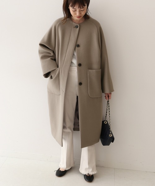 SLOBE IENA（スローブイエナ） ノーカラーコート 38 キャメル