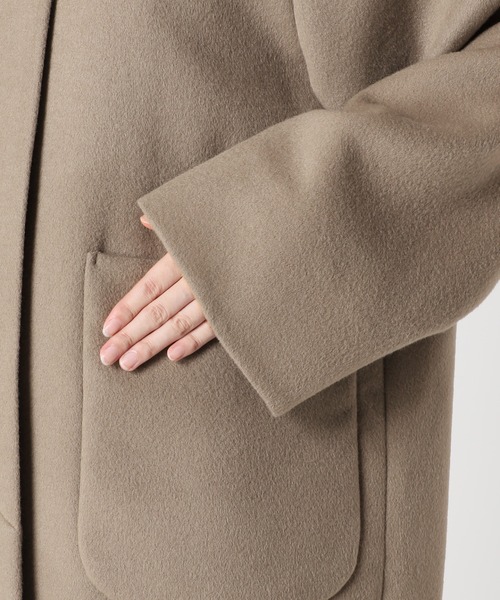 「SLOBE IENA」 ノーカラーコート 38 キャメル レディース_画像9