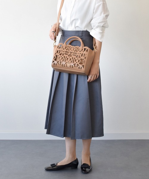 anita bilardi ハンドバッグ 「ANITA BILARDI」カットワークレザー  