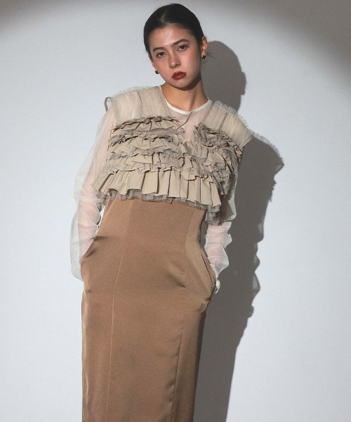 DONOBAN（ドノバン） ドレス 「ANDRESD」taffeta tulle vest set dress