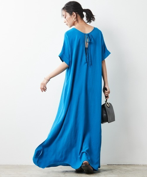 CHIC STYLE ワンピース レーヨン麻2WAYフレンチスリーブマキシ