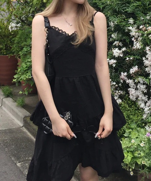 ワンピース レースフリルティアードミニワンピ : ZOZOTOWN Yahoo!店