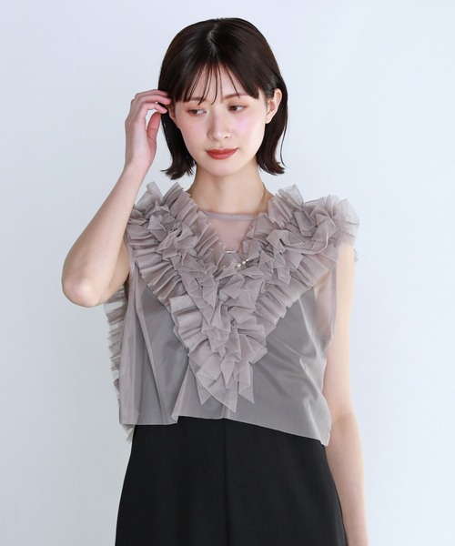 shetila サロペット オーバーオール チュールベスト付き