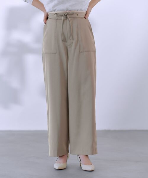 パンツ ウエストデザインドロストパンツ 「低身長・小柄女性