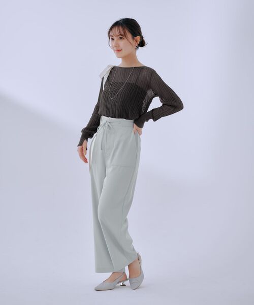 COHINA（コヒナ） パンツ ウエストデザインドロストパンツ 「低身長