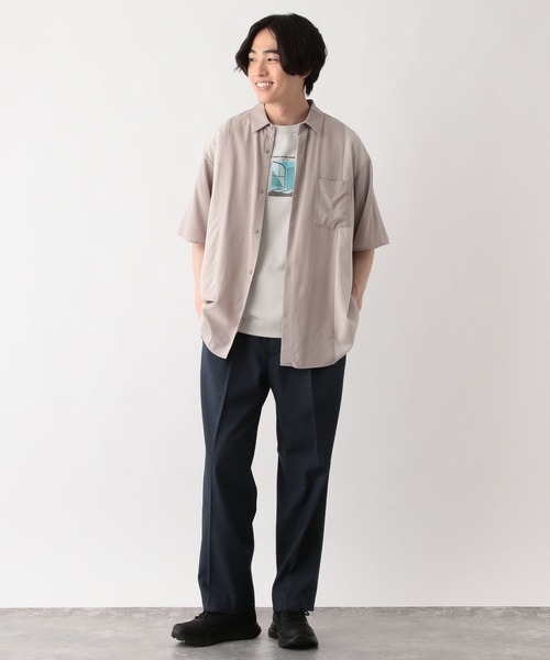 GLOBAL WORK（グローバルワーク） シャツ 半袖 サラサマ快適シャツ