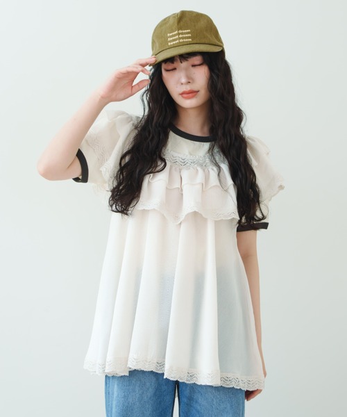eLur チュニック 「eLur」レースフリルチュニック : ZOZOTOWN