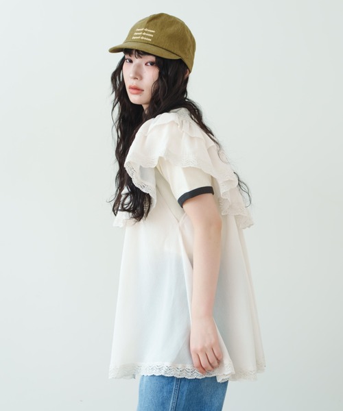 eLur（エラー） チュニック レースフリルチュニック : ZOZOTOWN Yahoo 