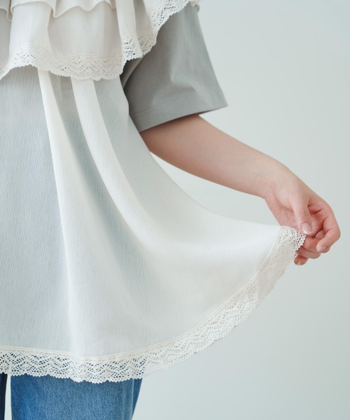 eLur レースフリルチュニック eLur チュニック 「eLur」レースフリルチュニック : ZOZOTOWN