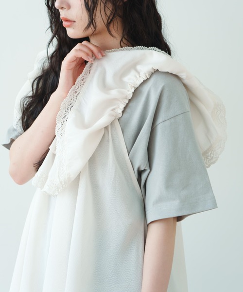 eLur レースフリルチュニック eLur チュニック 「eLur」レースフリルチュニック : ZOZOTOWN
