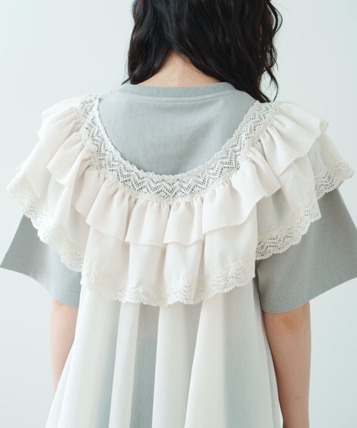 eLur レースフリルチュニック eLur チュニック 「eLur」レースフリルチュニック : ZOZOTOWN