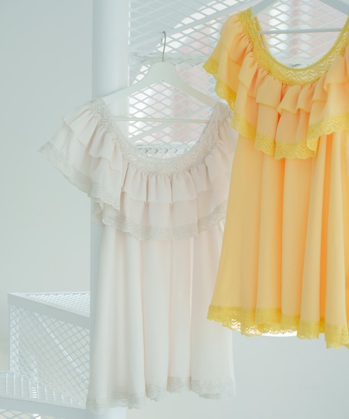eLur レースフリルチュニック eLur チュニック 「eLur」レースフリルチュニック : ZOZOTOWN