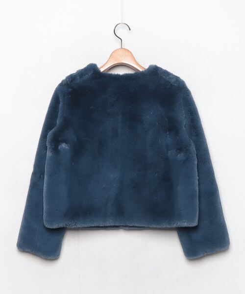値下げ　未使用品　ブルーレーベルクレストブリッジ　ノーカラー　コート　青　38 BLUE LABEL CRESTBRIDGE 「BLUE CRESTBRIDGE」 ノーカラーコート