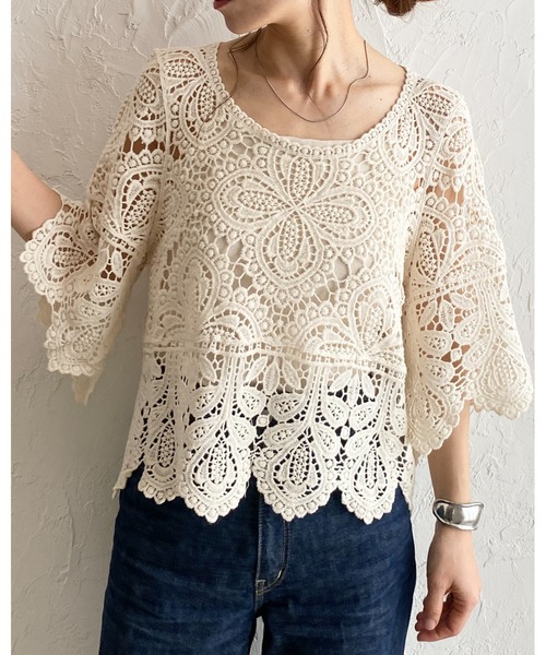 sheller sh half sleeve cropped knit ベージュ sh half sleeve cropped knit – shéller / シェリエ