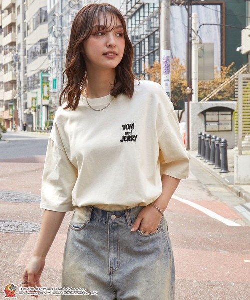 tシャツ 「TOM and JERRY」別注 トムとジェリー グラフィック刺繍半袖T