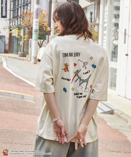 tシャツ 「TOM and JERRY」別注 トムとジェリー グラフィック刺繍半袖T