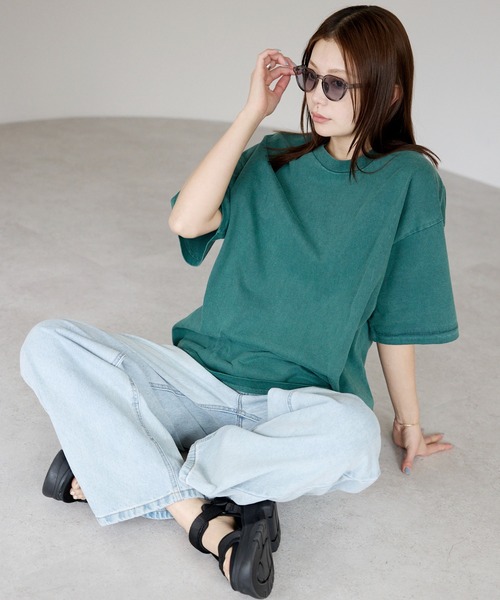 tシャツ 半袖 ヴィンテージライク ピグメントダイTシャツ レディース メンズ | etre pret | 07