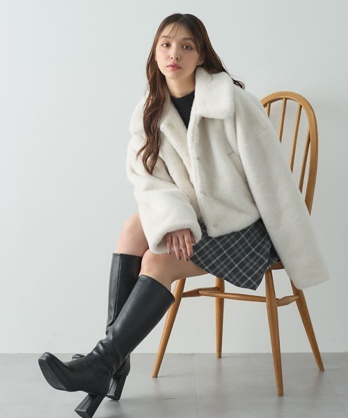 「INGNI」 ステンカラーコート M アイボリー レディース_画像2