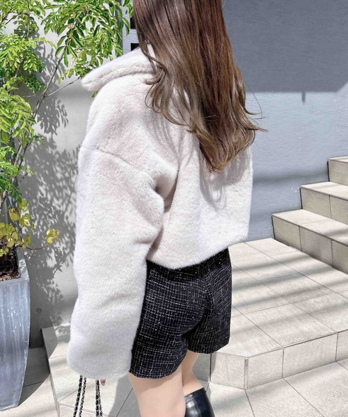 「INGNI」 ステンカラーコート M アイボリー レディース_画像8