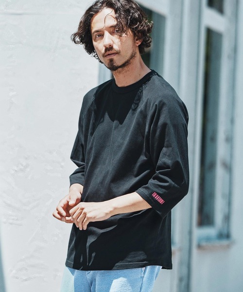 felkod（フィルコッド） tシャツ mt9819- Barcode Embroidery Raglan