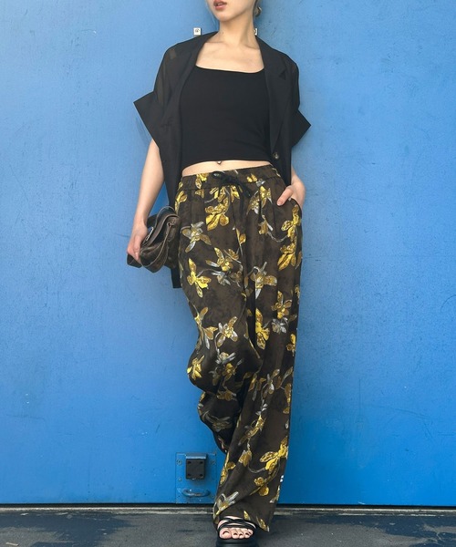 SpRay パンツ 花柄リラックスパンツ レディース : ZOZOTOWN