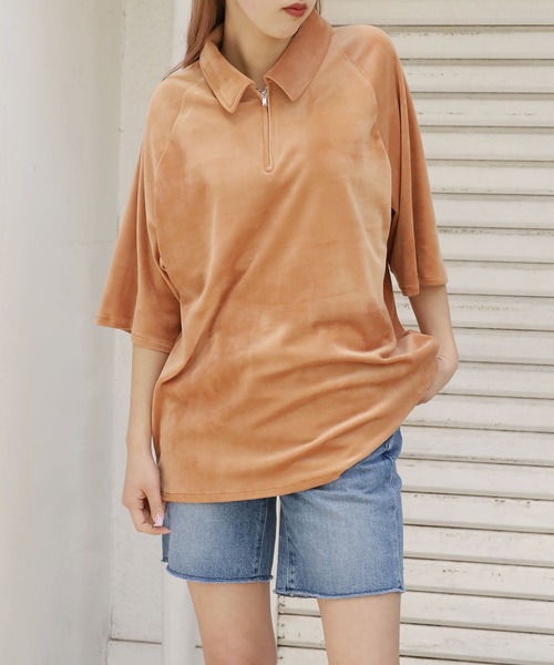 TOWNCRAFT（タウンクラフト） ポロシャツ 半袖 QURTER ZIP RAGLAN POLO