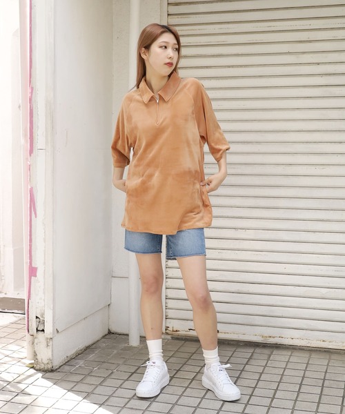 TOWNCRAFT（タウンクラフト） ポロシャツ 半袖 QURTER ZIP RAGLAN POLO