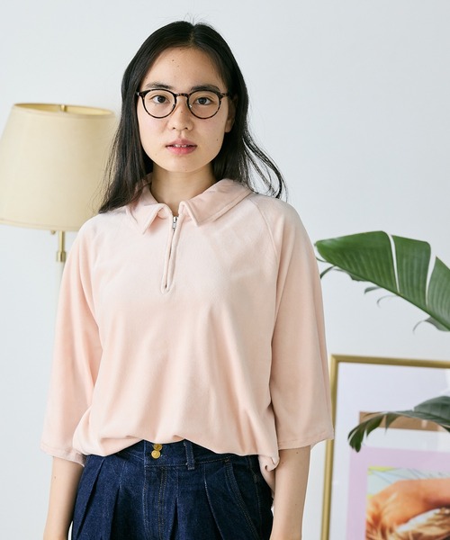 TOWNCRAFT（タウンクラフト） ポロシャツ 半袖 QURTER ZIP RAGLAN POLO