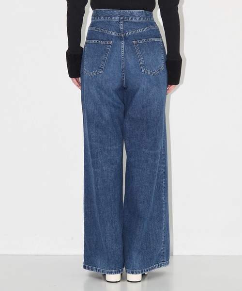JOHN LAWRENCE SULLIVAN ワイドレッグデニム Washed denim super wide pants