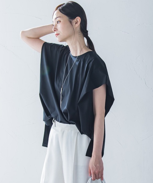 tシャツ 「WEB限定」タックデザインカットソー 「接触冷感／洗濯機OK」 レディース