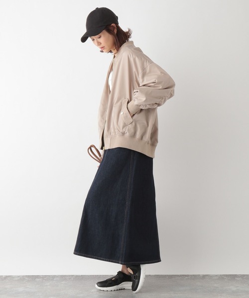 「GLOBAL WORK」 ジップアップブルゾン MEDIUM アイボリー レディース_画像4