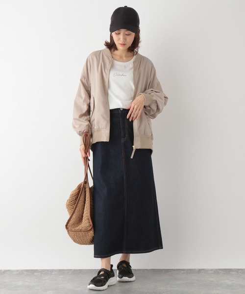 「GLOBAL WORK」 ジップアップブルゾン MEDIUM アイボリー レディース_画像5