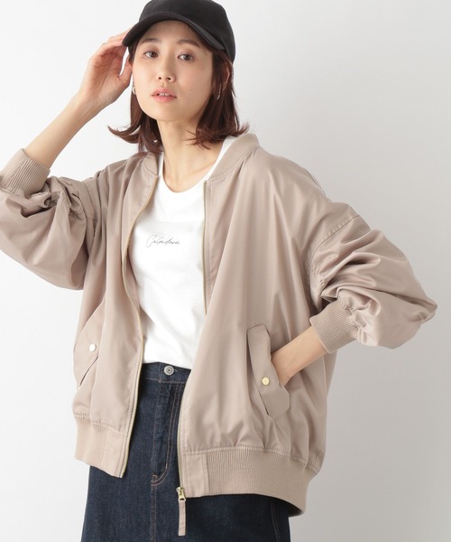 「GLOBAL WORK」 ジップアップブルゾン MEDIUM アイボリー レディース_画像7