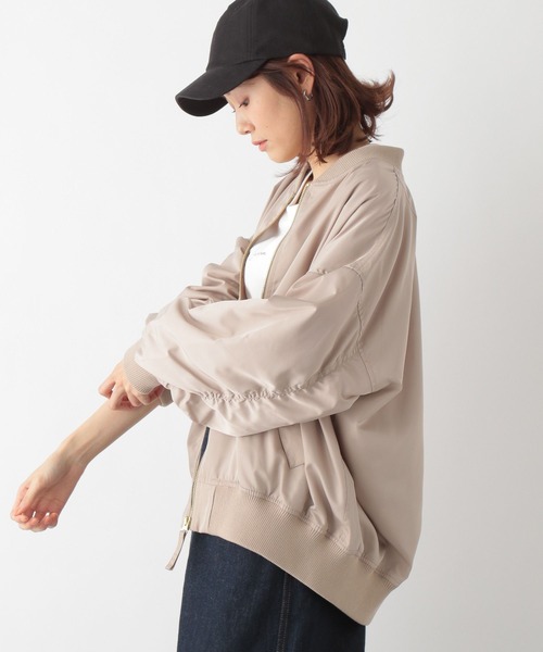 「GLOBAL WORK」 ジップアップブルゾン MEDIUM アイボリー レディース_画像8