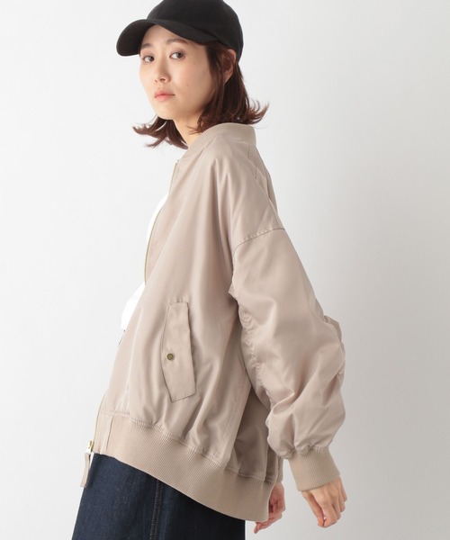 「GLOBAL WORK」 ジップアップブルゾン MEDIUM アイボリー レディース_画像9