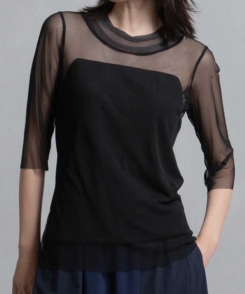 「MARECHAL TERRE」 7分袖ブラウス MEDIUM ブラック系その他 レディース