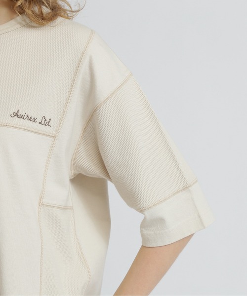 tシャツ 3/4SLEEVE WAFFLE MIX T-SHIRT/ワッフルミックスTシャツ レディース WOMAN》3/4SLEEVE WAFFLE MIX T-SHIRT/ワッフルミックスTシャツ