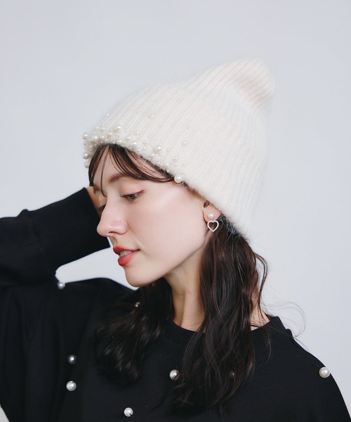 PICCIN（ピッチン） ニット帽 ニットキャップ パールニット帽