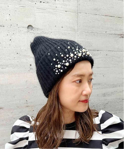 PICCIN（ピッチン） ニット帽 ニットキャップ パールニット帽