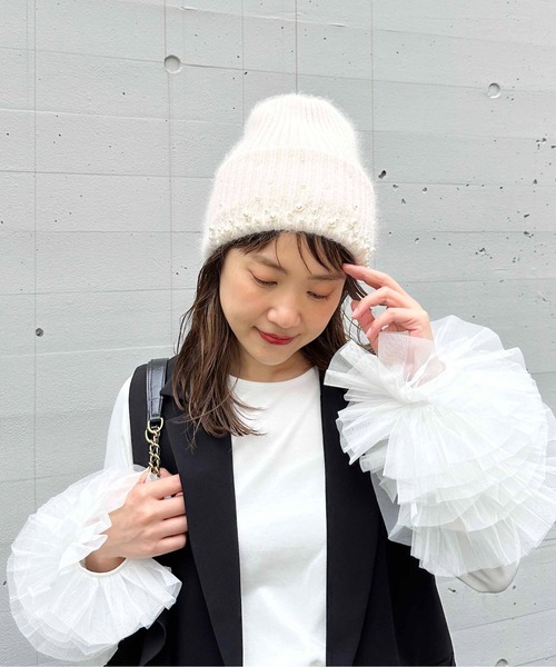 PICCIN（ピッチン） ニット帽 ニットキャップ パールニット帽