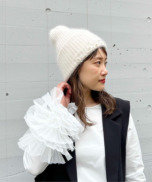 PICCIN（ピッチン） ニット帽 ニットキャップ パールニット帽