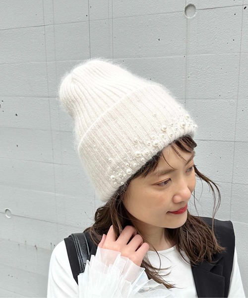 PICCIN（ピッチン） ニット帽 ニットキャップ パールニット帽