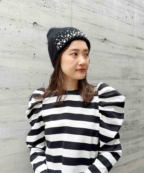 PICCIN（ピッチン） ニット帽 ニットキャップ パールニット帽