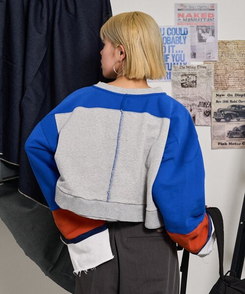 「etsinta」 長袖カットソー ONE SIZE ブルー レディース etsinta 「etsinta」 長袖カットソー ONE SIZE ブルー