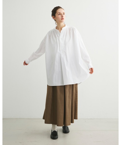 [Traditional Weatherwear] длинный рукав блуза X-SMALL белый женский 
