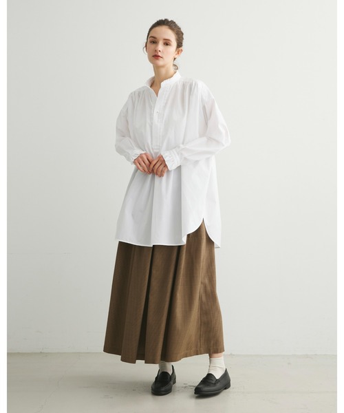 [Traditional Weatherwear] длинный рукав блуза X-SMALL белый женский 
